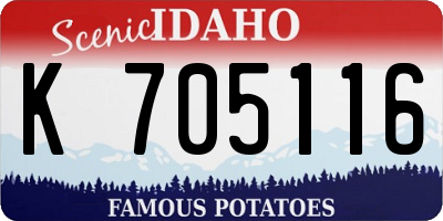 ID license plate K705116