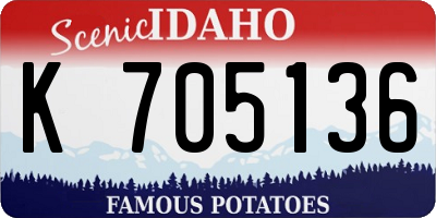 ID license plate K705136
