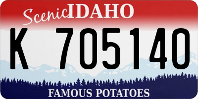 ID license plate K705140