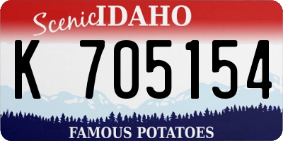 ID license plate K705154