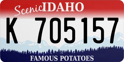 ID license plate K705157