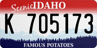 ID license plate K705173