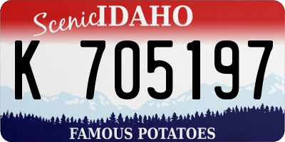 ID license plate K705197