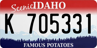 ID license plate K705331