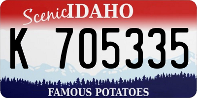 ID license plate K705335
