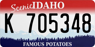 ID license plate K705348