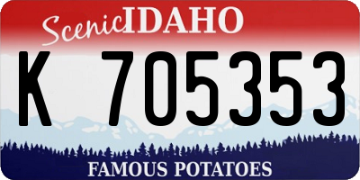 ID license plate K705353