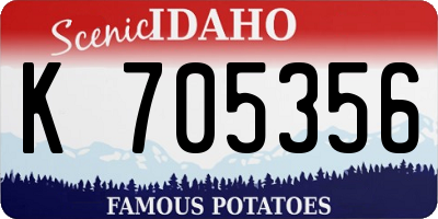 ID license plate K705356