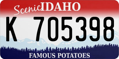 ID license plate K705398