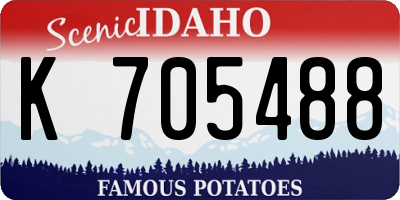 ID license plate K705488