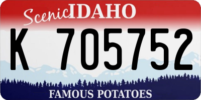 ID license plate K705752