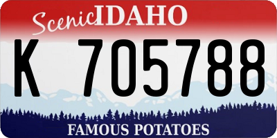ID license plate K705788