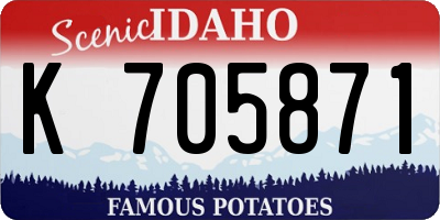 ID license plate K705871