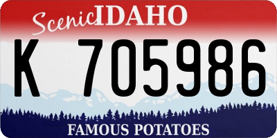 ID license plate K705986