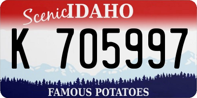 ID license plate K705997
