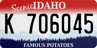 ID license plate K706045