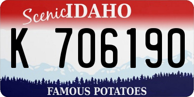 ID license plate K706190