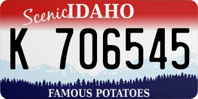 ID license plate K706545