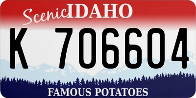ID license plate K706604