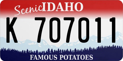 ID license plate K707011