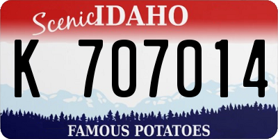 ID license plate K707014