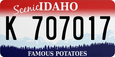 ID license plate K707017
