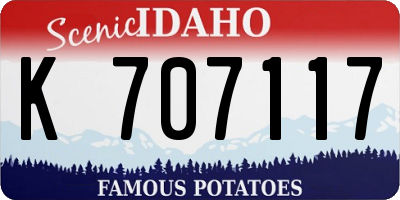 ID license plate K707117