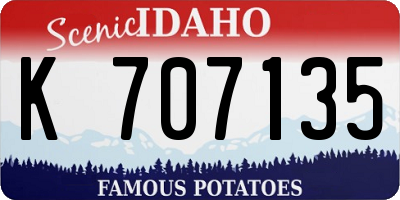 ID license plate K707135