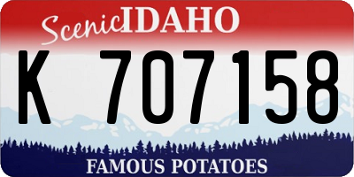 ID license plate K707158