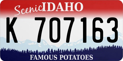 ID license plate K707163
