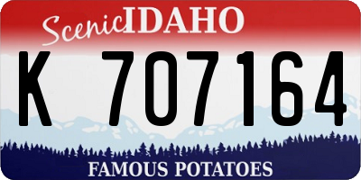 ID license plate K707164