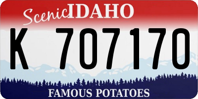 ID license plate K707170