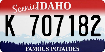 ID license plate K707182