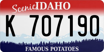 ID license plate K707190