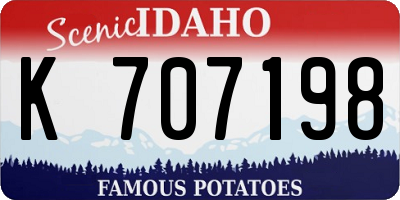 ID license plate K707198