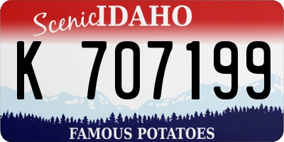 ID license plate K707199