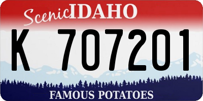 ID license plate K707201