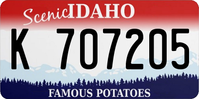 ID license plate K707205