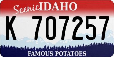 ID license plate K707257