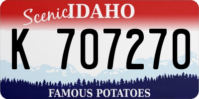 ID license plate K707270