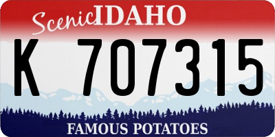 ID license plate K707315