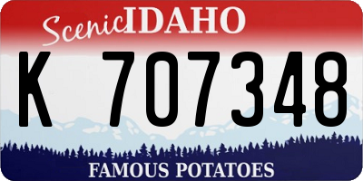 ID license plate K707348