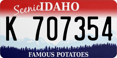 ID license plate K707354