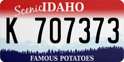 ID license plate K707373