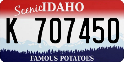 ID license plate K707450