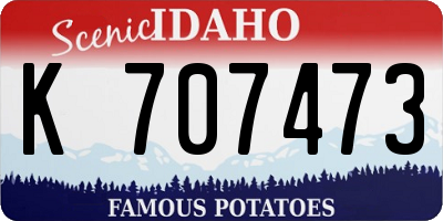 ID license plate K707473