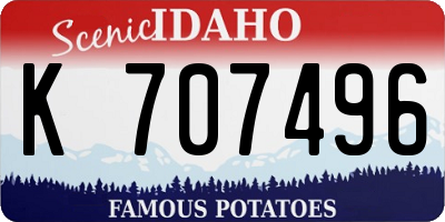 ID license plate K707496