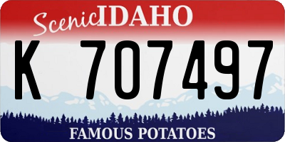 ID license plate K707497