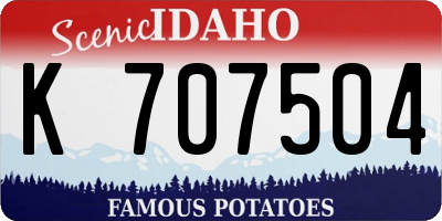 ID license plate K707504