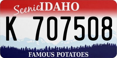 ID license plate K707508